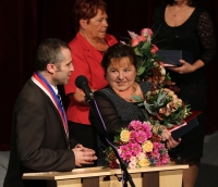 Anna Šauerová at the awarding of the town prize, 2017