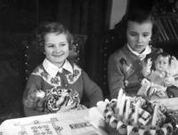 Birthday of cousin Mili, witness on the right, Turnov, 1956