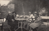 Zdeňka Lukašíková with her parents (left) and their friends around 1931