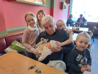Husband František Bílek with grandchildren, 2023