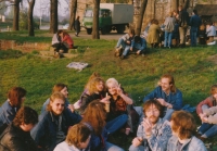 With friends at a festival in the GDR