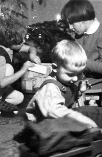 With sisters Jana and Helena, Stará Boleslav, about 1958