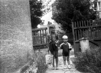 Michal Holeček (right) with his brother Karel, Stará Boleslav, about 1958
