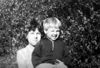 With sister Jana, Teplice u Hranic, about 1961