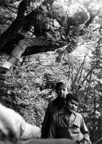 A picture from a scout camp near the village of Vrícko in Slovakia, 1969