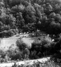 The last scout camp near the village of Vrícko in Slovakia, 1971