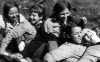 Michal Holeček's friends from the scout group in Martin, early 1970s