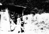 A shepherd at a shepherd's hut in Malá Fatra near the scout camp, 1971