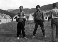 A picture from a scout camp near the village of Vrícko in Slovakia, 1969