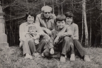 Witness with husband and children Martina, Jiří and Radek