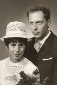 Witness with her husband, wedding photo, 1967