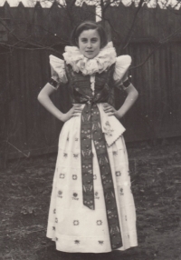 Witness Libuše Janková in a Haná folk costume, 1956-1958