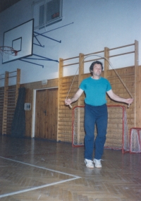 In the new gym in Petrovice, 2000
