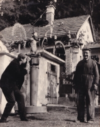 Father Antonín Lehečka and director Zdeněk Podskalský, 1970