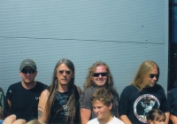 Miroslav Černota, second from the left, with the band Kabat, Karlovy Vary, 1990s