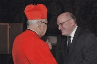 Daniel Herman with Cardinal Vlk (2012)