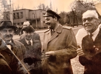 Ján Bačkovský during his visit to Neuville, France in 1968, unveiling of the memorial to the killed