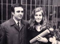 Jiří Gruša and Ivana Koutská after graduation