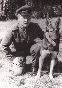 Jaromír Gebas at the army in Libějovice, 1974