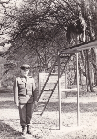 Jaromír Gebas at the army in Libějovice in 1974