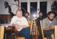 Meeting of the Association of Nature Guardians, from left: Jaromír Gebas, Michal Skalka, and first from right Michal Ulrich, 1988