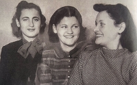 From left: Mindu Hornick with her cousins Elsa and Lily in Prague in 1947