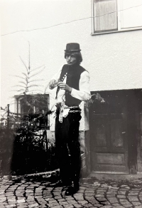 Martin Zálešák in Bánov costume, 1978
