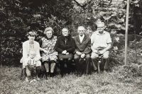 Family. From left: wife Jarmila with daughter Eva, aunt Božena, grandmother Anna, grandfather Emil, father Vladimír, 1985