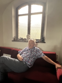 Martin Zálešák during the recording of his life story, Dvorska, September 2025