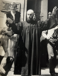 Classmate Aleš Březina, a refuser of military service, pacifist in emigration, 1970