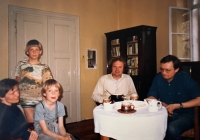From right Pavel Kašpar, Jan Litomiský, children Marek and Samuel, Výskytná