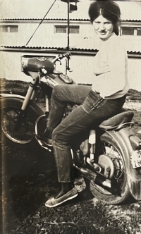 Witness on her future husband's motorcycle, 1966