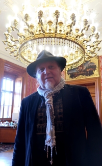 At the Ministry of Culture asking - unsuccessfully - for financial help to make a film about Jaroslav Seifert, 2021