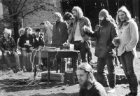 First from the right at one of the forbidden concerts in Šonov, Broumov region, 1983