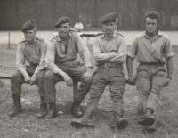 Basic military service, Chrudim airport - resting, with Milan Čurda on the left