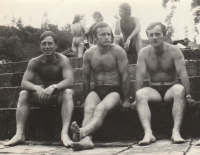 Career soldier - swimming pool, Chrudim airport, with Jirka Kůnů on the right