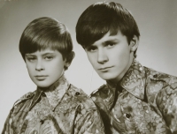 Miroslav Černota with his brother Stanislav, Ostrov nad Ohří, late 1960s