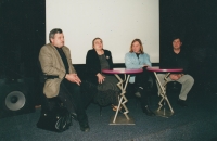 At the screening of a documentary about Kájínek in the Mat cinema, 2002