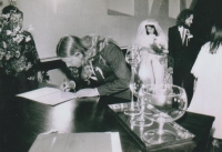 At an underground wedding as a as best man, about 1985.