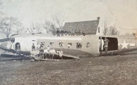 An American cargo airplane crashed by the cemetery near Krásné Údolí at the end of World War II; the wreck stayed there for years