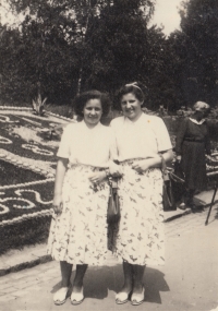 Witness (right) with her sister Růžena, 1950s