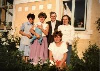 Sister Eliška on the left, witness on the right next to her father, 1980s