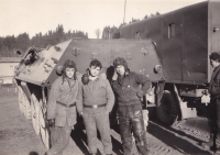 Miloš Lehečka (centre) at the army