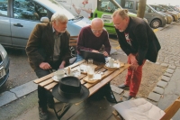 Making of a film about Jan Masaryk with Jaroslav Čvančara on the left and Professor Straus in the middle, Prague 2025