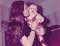 With daughter Šárka, 1985