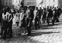 Parade on May 1, 1968 at Zelný trh in Brno with members of the Association of Non-Residents, of which Gotthard Janda was a member