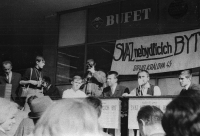 Parade on May 1, 1968 at Zelný trh in Brno with members of the Association of Non-Residents, of which Gotthard Janda was a member