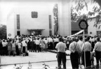 Consecration of the chapel in Kozojídky in 1971, Gotthard Janda was the author of the chapel