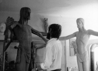 Gotthard Janda modelling Christ for the Evangelical Church in Frýdek-Místek
