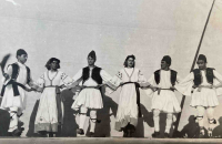 Husband's dance performance with the Greek troupe, Tanasis Niku in the middle
